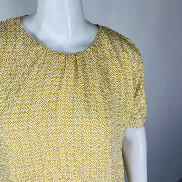 New Directions Womans Sz XL Plus Blouse Top Shirt Yellow Layer Short Sleeve - Picture 4 of 8